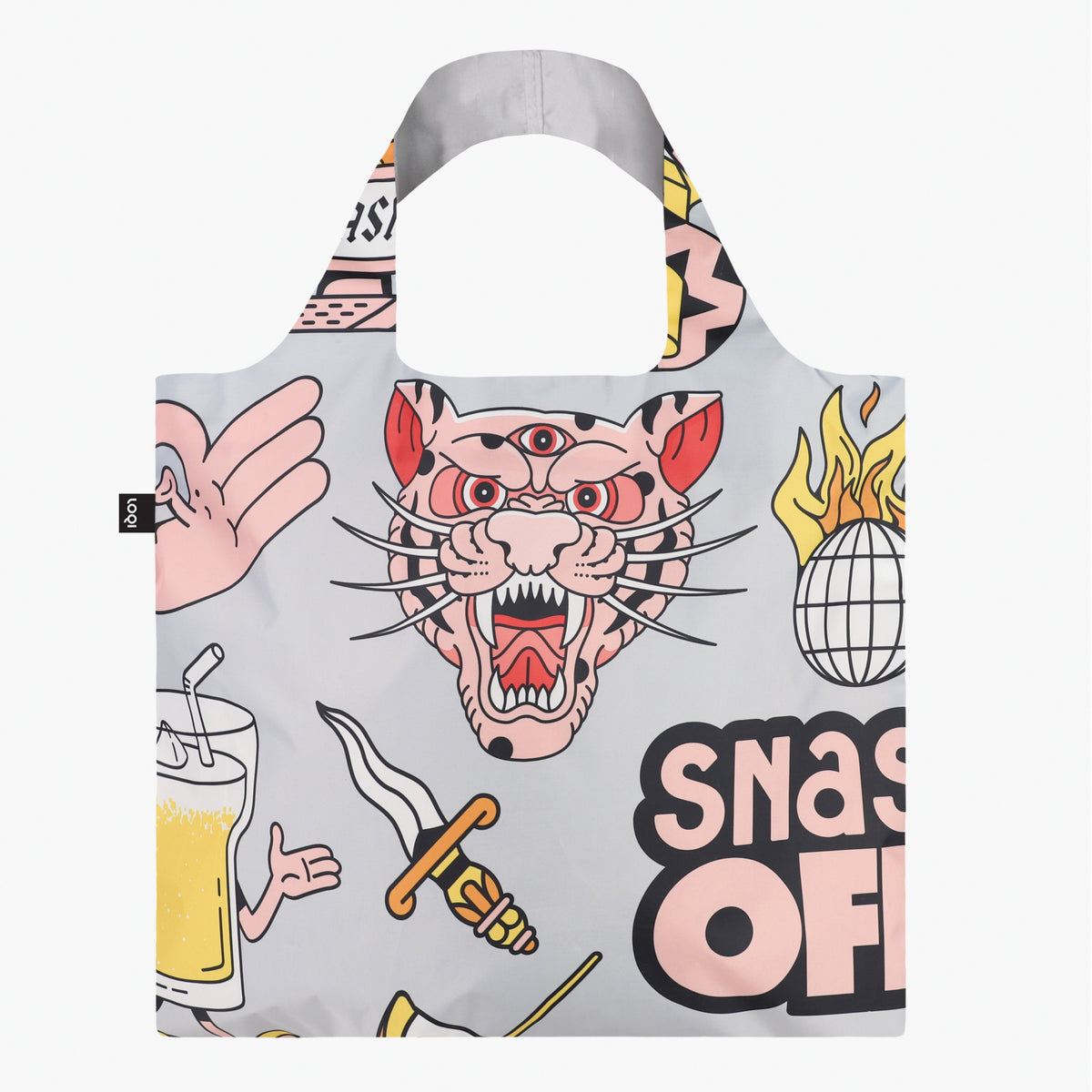 Tiger Snake Grey Recycled Bag