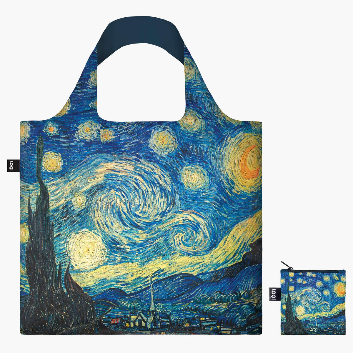 LOQI Vincent van Gogh The Starry Night Recycled Bag with Zip Pocket
