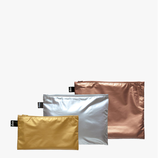 Gold, Silver, Rose Gold Zip Pockets