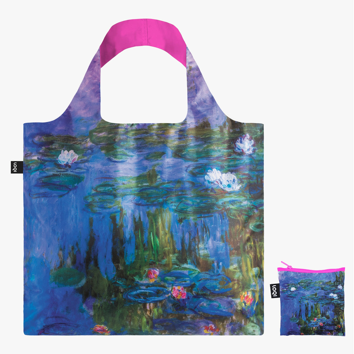 CLAUDE MONET Water Lilies Neon Pink Recycled Bag