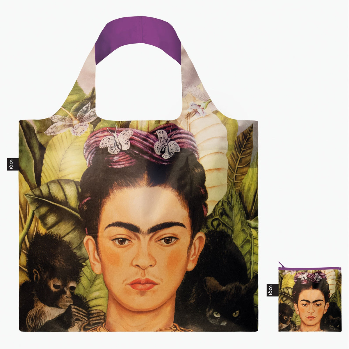 FRIDA KAHLO Self Portrait with Hummingbird Recycled Bag