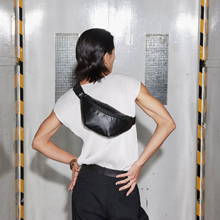 METALLIC Black Bumbag