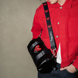 KEITH HARING Black Heart Face Metallic Medium Weekender