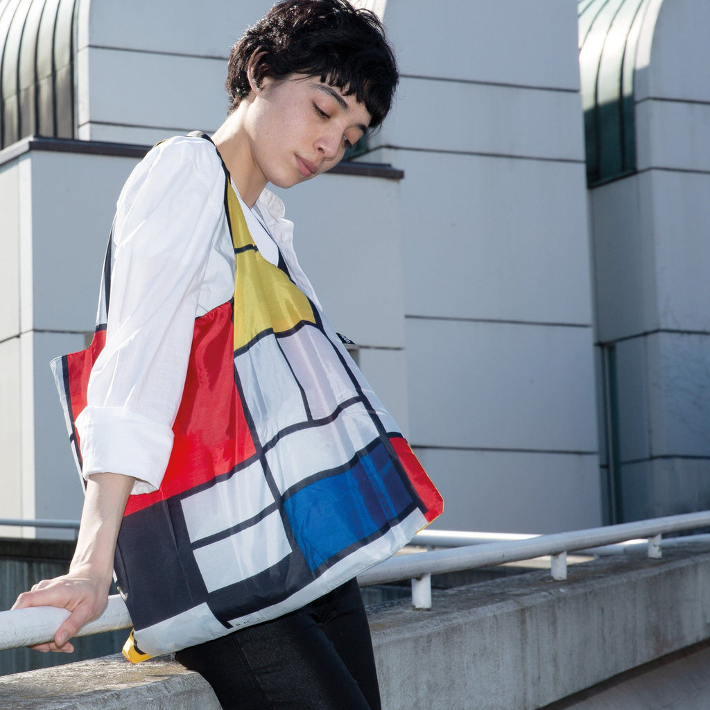 Sac shopping Mondrian - sac de course pliable Loqi Collection Museum