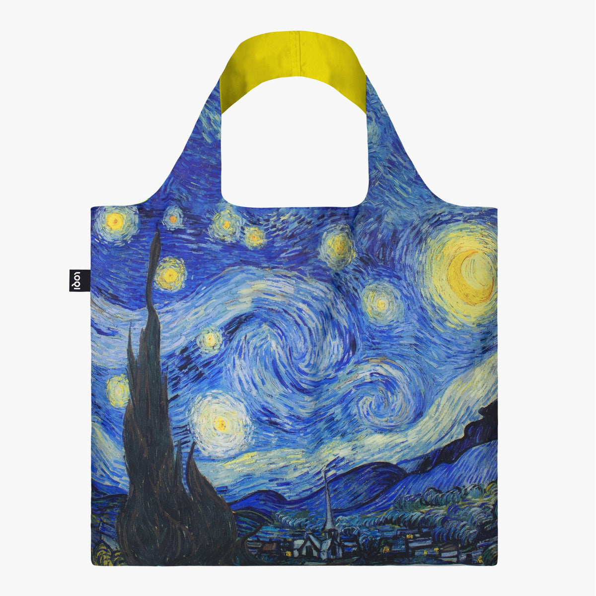 VINCENT VAN GOGH Starry Night Neon Yellow Recycled Bag