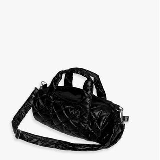 METALLIC Black Puffy Medium Weekender