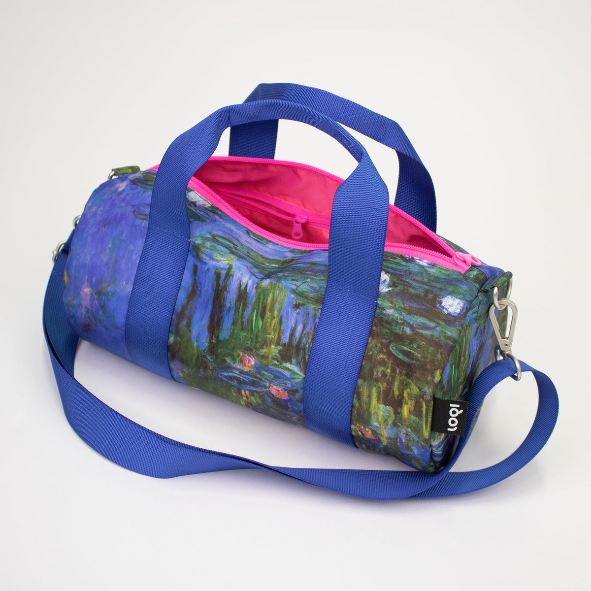 CLAUDE MONET Water Lilies Neon Pink Recycled Medium Weekender