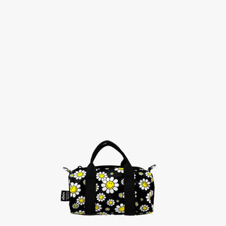 SMILEY Flowers Black Recycled Small Weekender