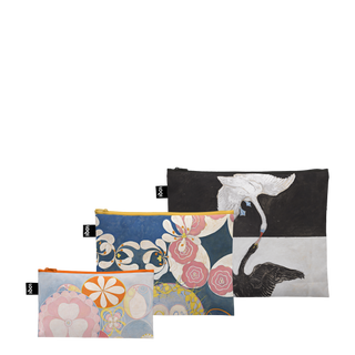 HILMA AF KLINT The Swan, Childhood No. 1 & No. 2 Recycled Zip Pockets