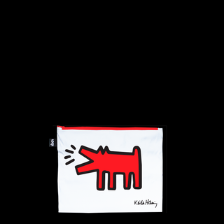KEITH HARING Dog, Heart, Love Reflective Zip Pockets