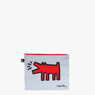 KEITH HARING Dog, Heart, Love Reflective Zip Pockets