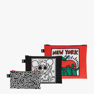 KEITH HARING Untitled, Andy Mouse, New York Recycled Zip Pockets
