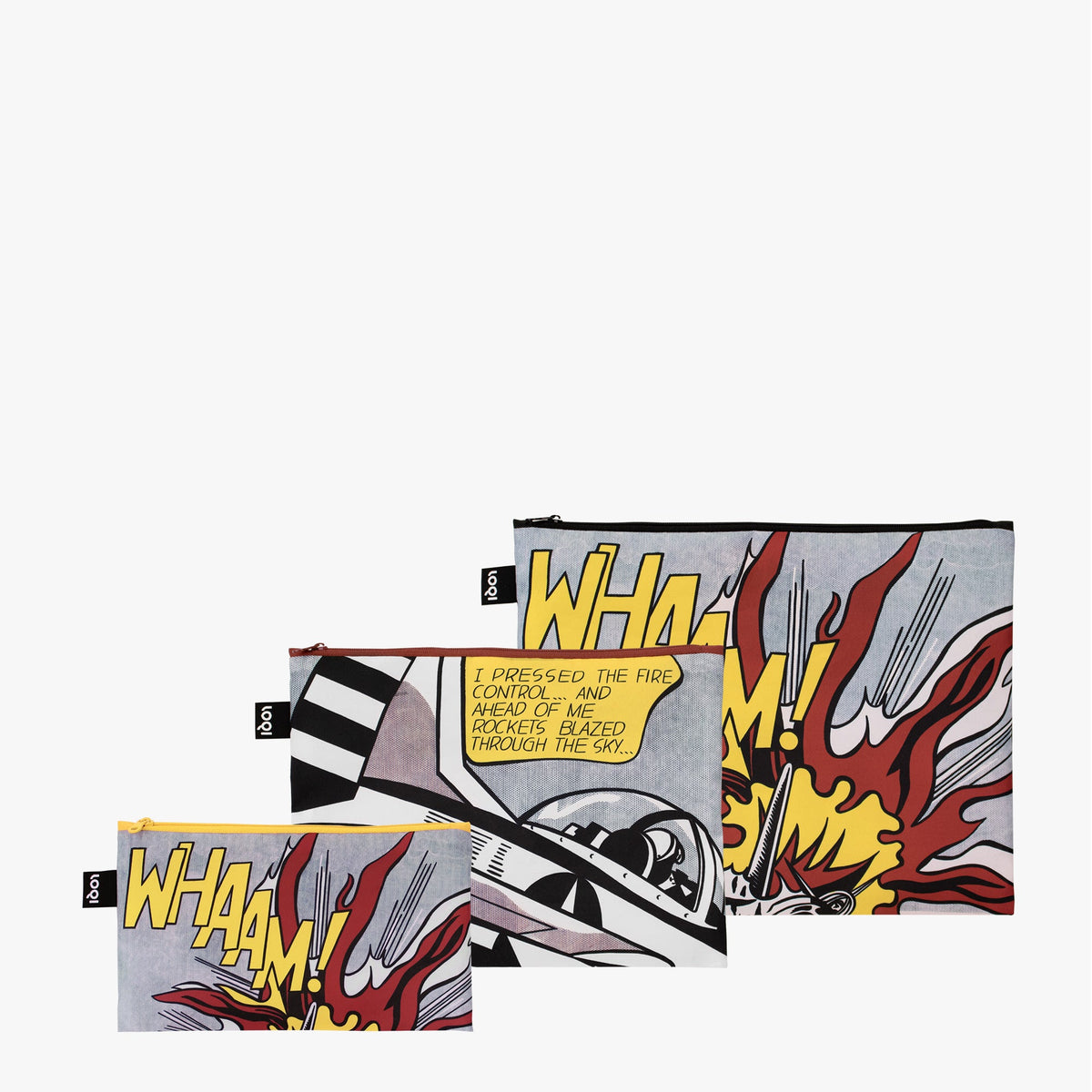 ROY LICHTENSTEIN Whaam! Recycled Zip Pockets