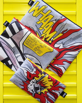 ROY LICHTENSTEIN Whaam! Recycled Zip Pockets