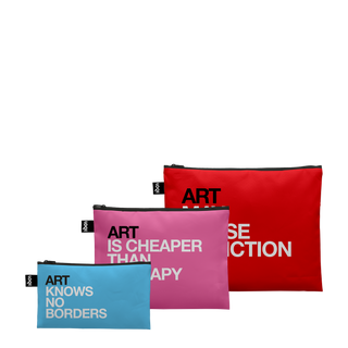 SIDE EFFECTS Art Knows No Borders, Art is Cheaper than Therapy, Art May Cause Addiction Recycled Zip Pockets