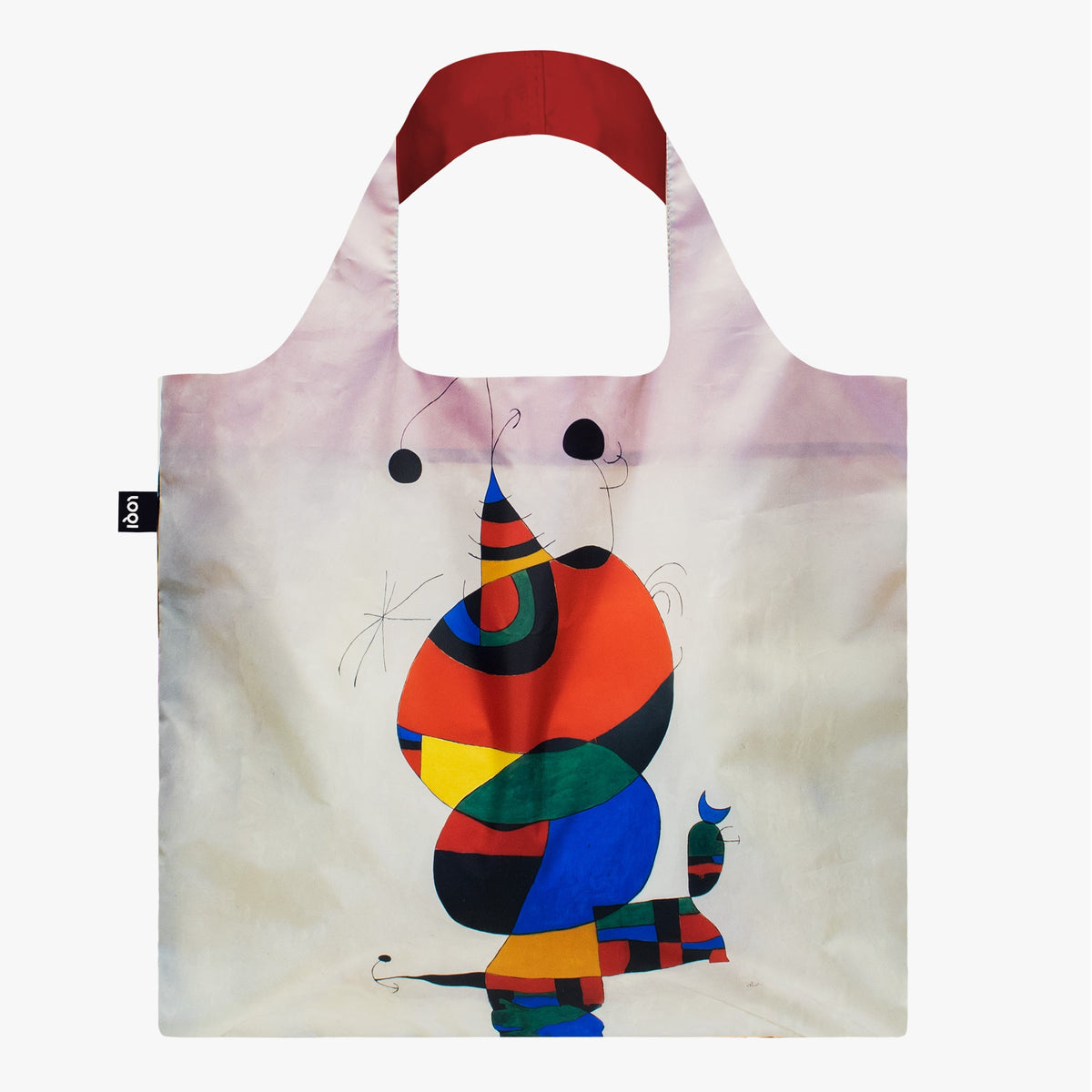 LOQI Joan Miro Woman, Bird and Star Recycled Bag Front