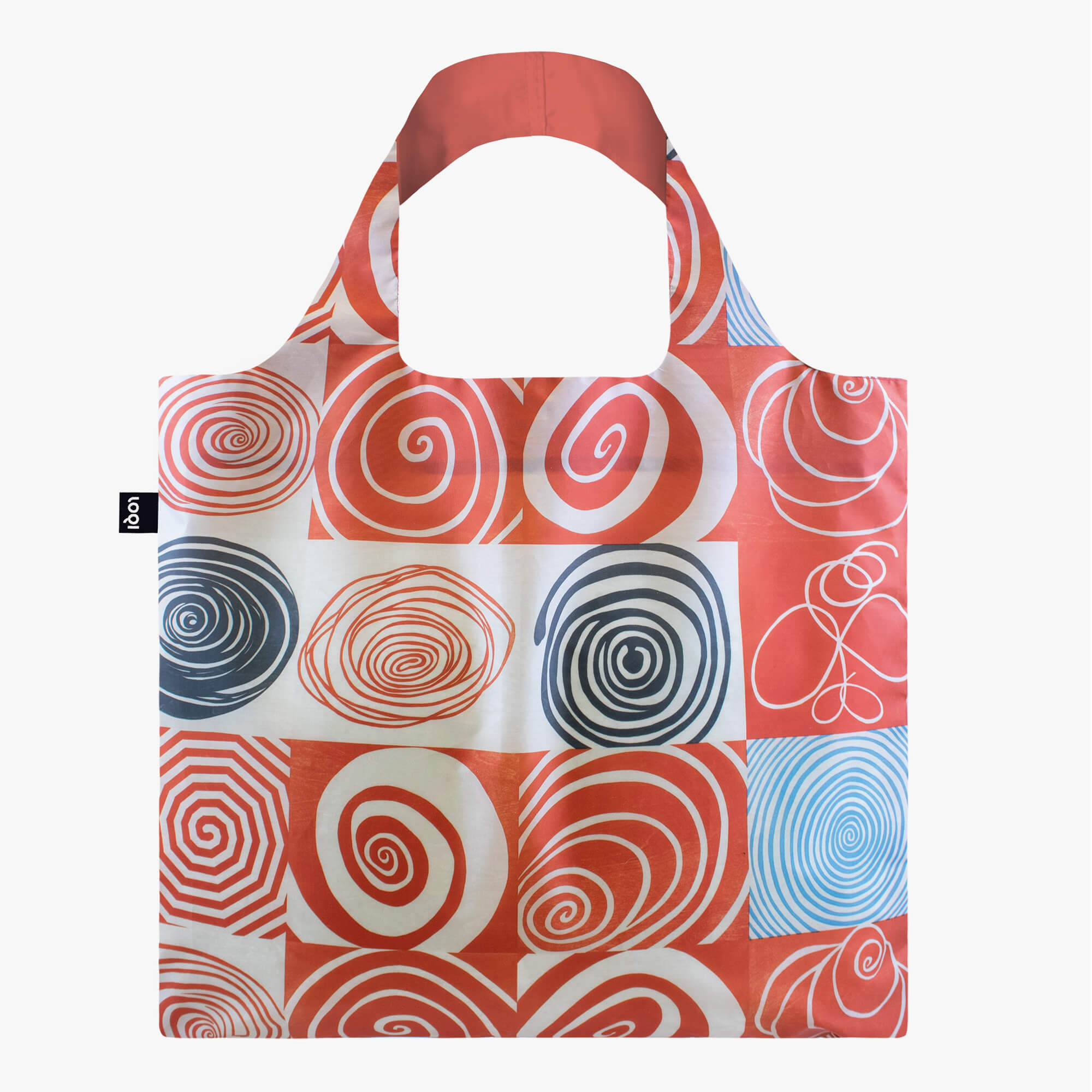LOQI Spiral Grids Shopper Bag Red