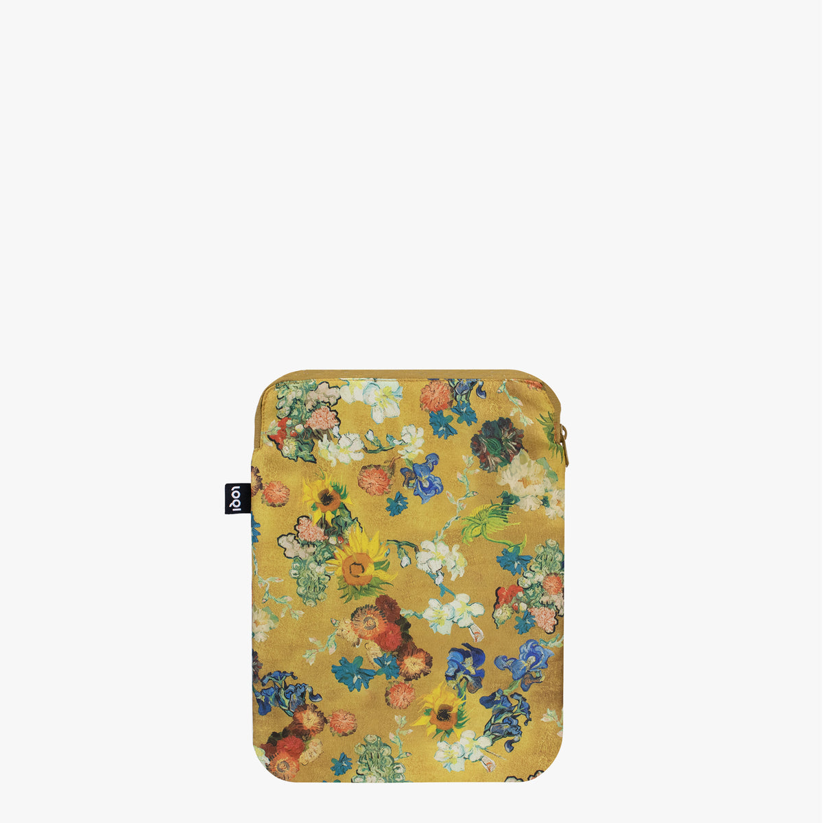 Flower Pattern Gold Recycled Laptop Sleeve 9,4 x 13&quot;