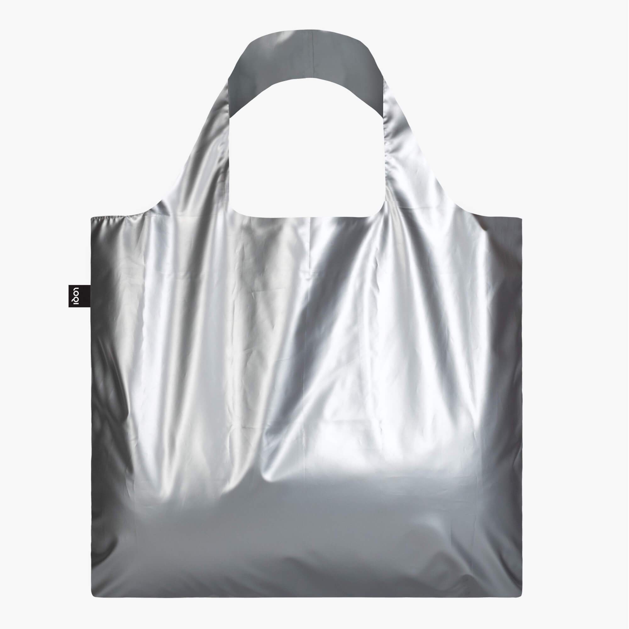 Silver Leather Tote Bag Metallic Leather Tote Silver -  Norway