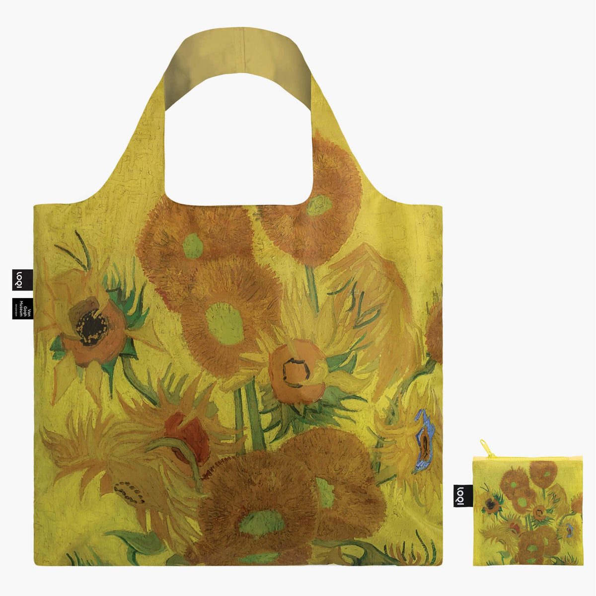 LOQI Vincent van Gogh Sunflowers Bag with zip pocket