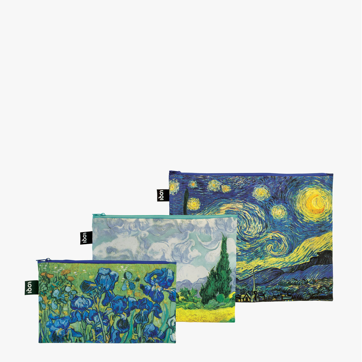 The Starry Night, A Wheatfield With Cypresses, Irises Recycled Zip Pocket Set