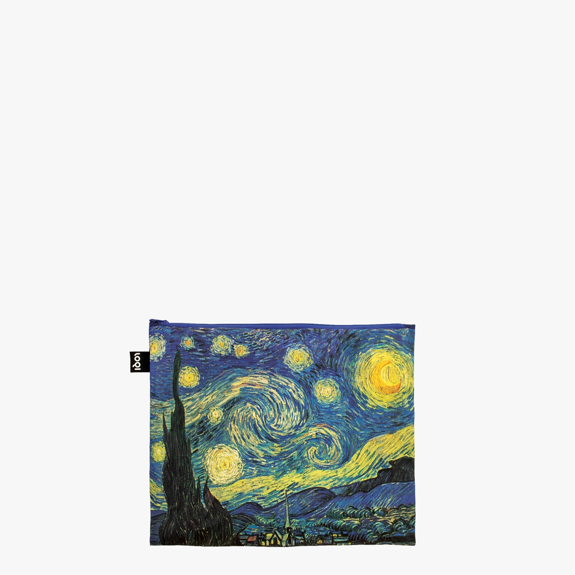 LOQI Museum Vincent Van Gogh's A Wheat Field with Cypresses Reusable Shopping Bag, Multicolor